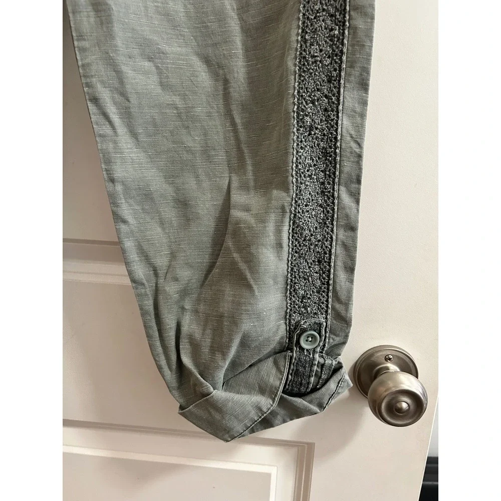 Sundance Womens Sage Green Linen Blend Pants Sz 12 - Picture 6 of 11